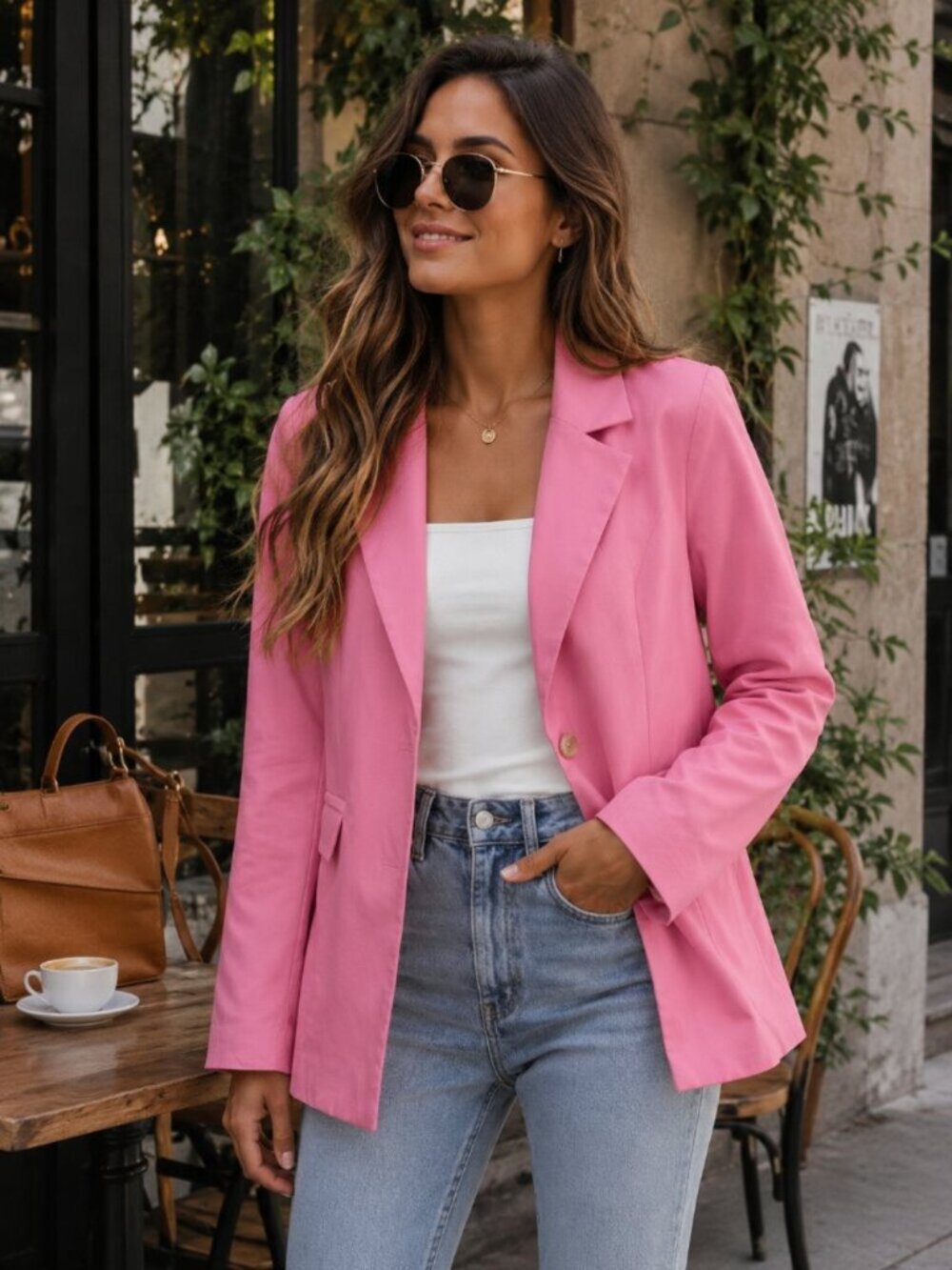 NWT Lost + Wander Pink Garnet Oversize Blazer